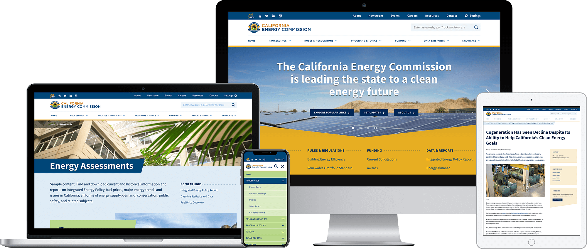 California Energy Commission responsive website powered by Drupal