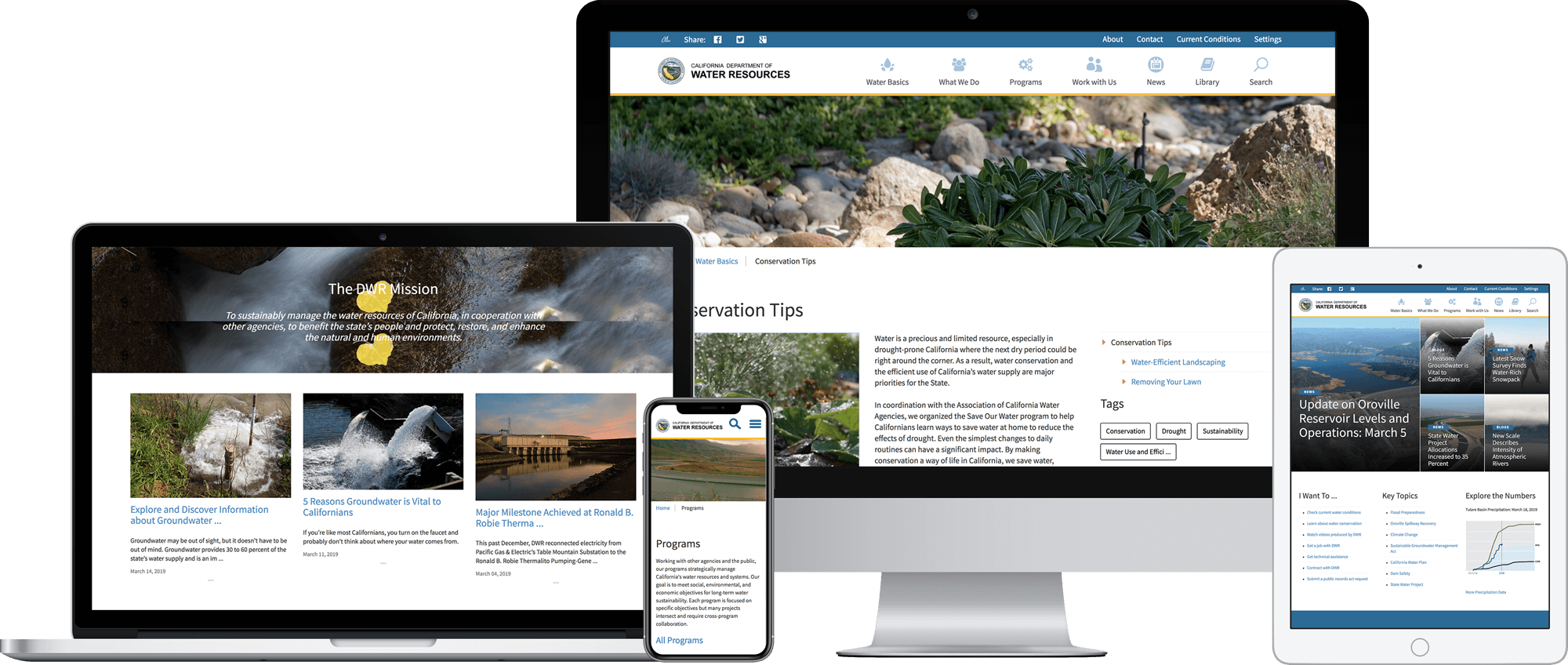 Responsive Sitecore website for California Department of Water Resources.