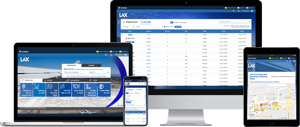 LAX website on multiple devices