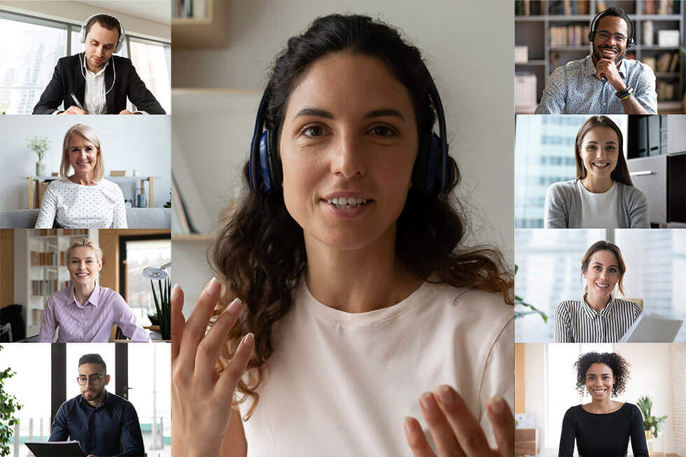 DWR Intranet: diverse employees having a video call.