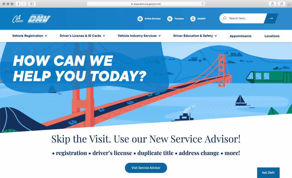dmv.ca.gov screenshot